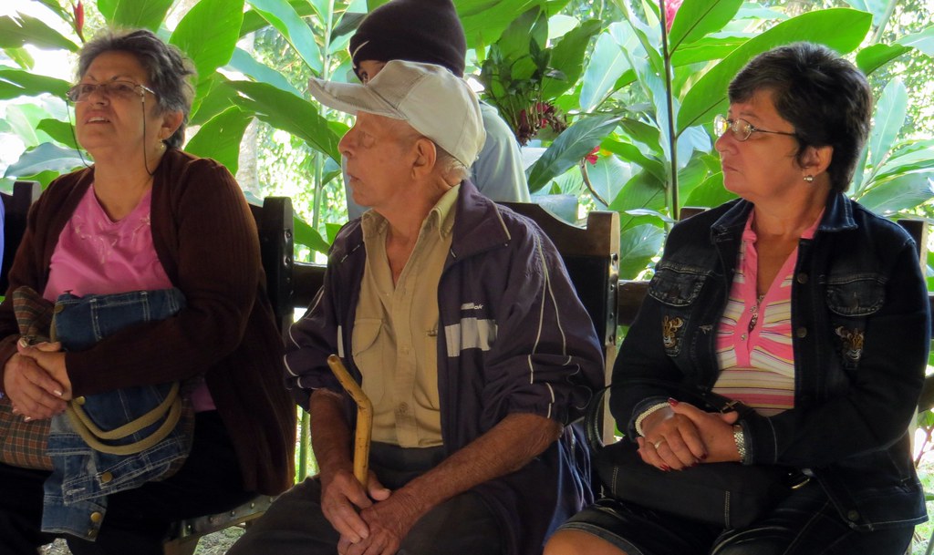 Older adults gathered together during a community outing